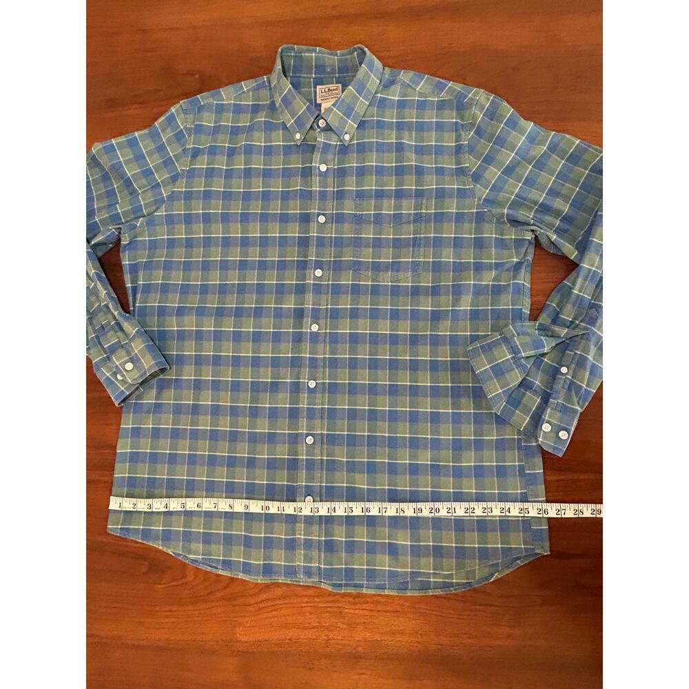Plaid L.L. Bean Oxford Shirt, Slightly Fitted Untucked‎ Fit - (Mens XL Tall) - Picture 8 of 10